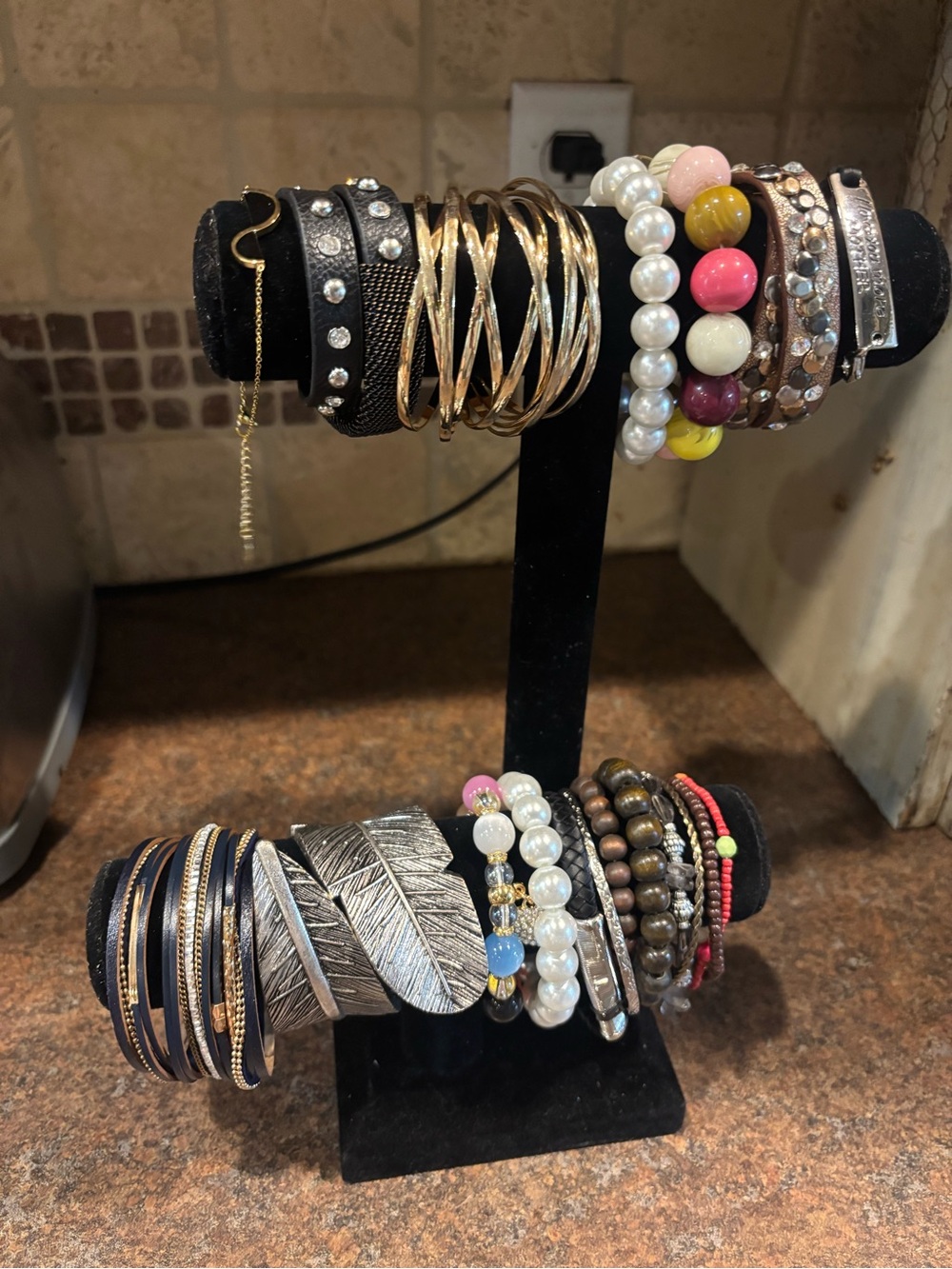 💚Mixed Women’s Bracelet Set in Gold, Silver, Pearl and Multicolor